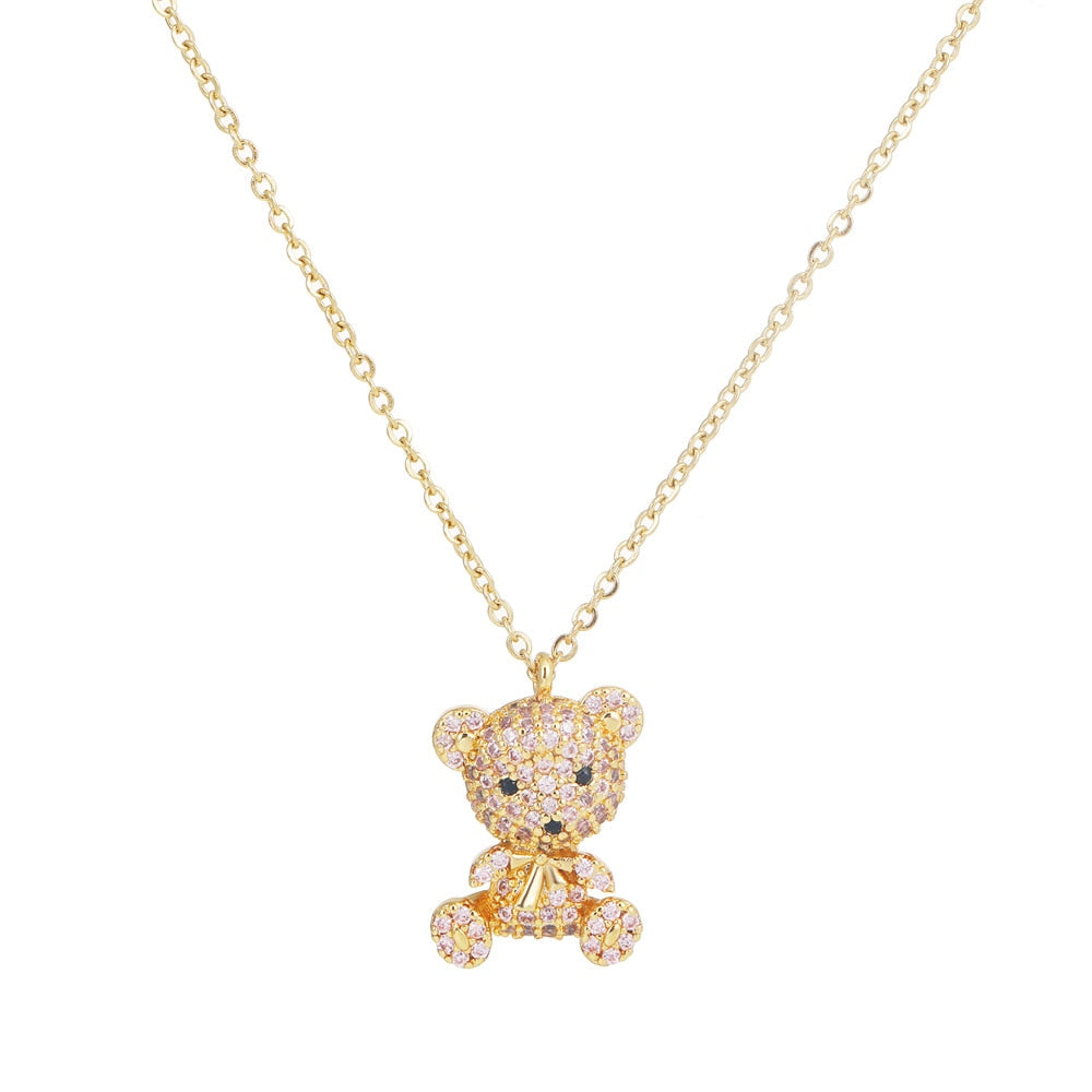 Kawaii Teddy Bear Pendant Necklace