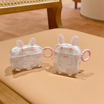 Kawaii Bunny Ears Transparent AirPods Case