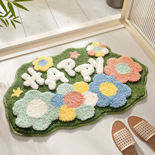 Happy Flowers Floor Mat