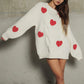 Kawaii Heart Pattern Loose Sweater