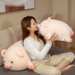 Model Holding Kawaii Squishy Pig Plushie