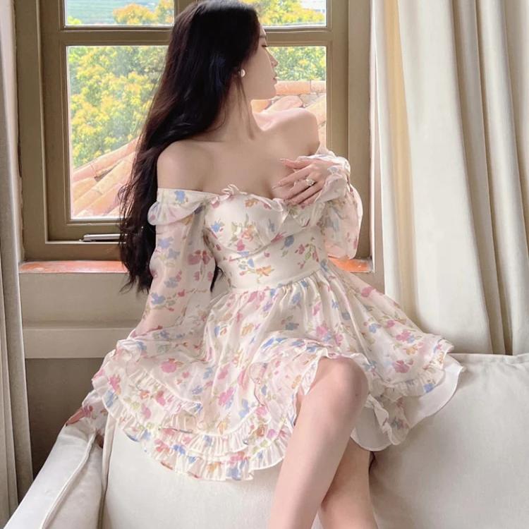 pink floral chiffon dress Kawaii Floral Chiffon Dress – Kore Kawaii