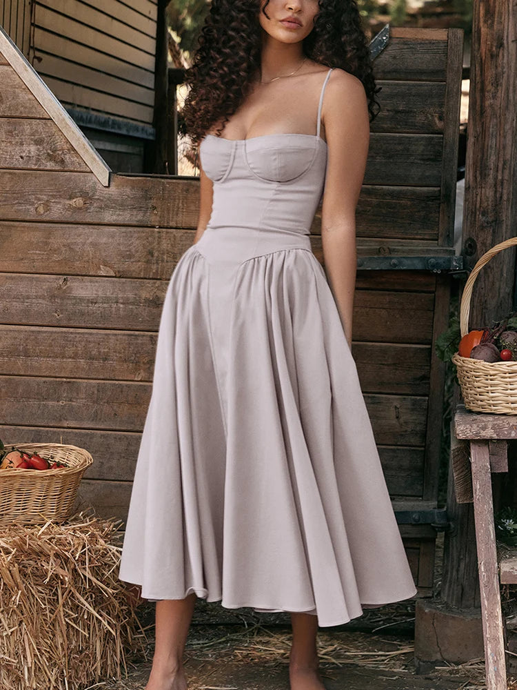 Grey Coquette Cocktail Dress