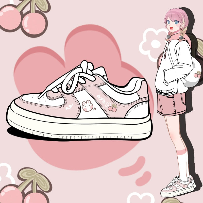 Kawaii Cherry Bunny Sneakers