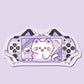 Kawaii mouse pad with a cute cat design on a light purple background