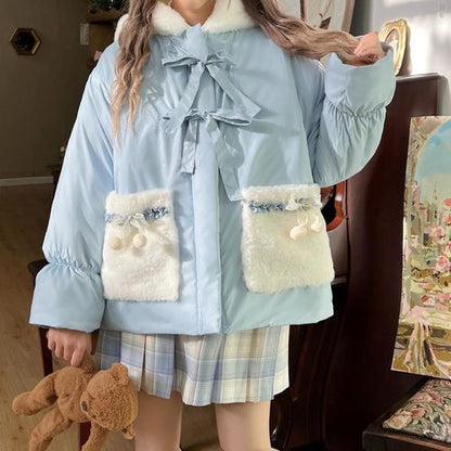 Kawaii Sweet Lolita Winter Coat in Blue