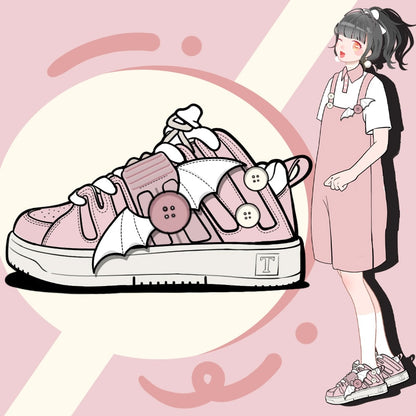 Kawaii Pink Bat Sneakers