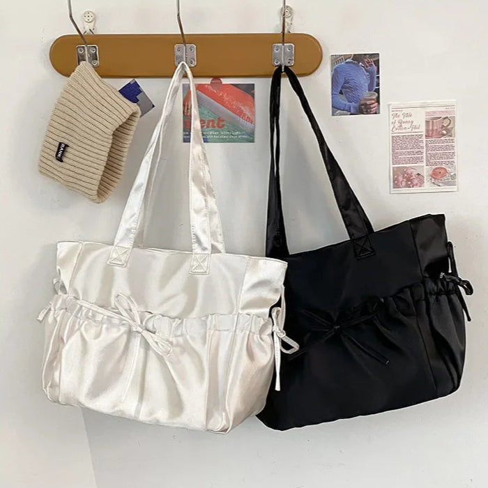 White and Black Pastel Shoujo Tote Bags