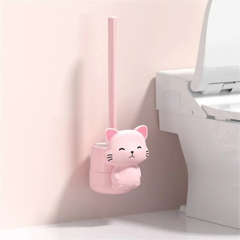 Kawaii Cat Toilet Brush in Pink