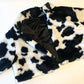 Kawaii Cow Print Faux Furry Cropped Coat