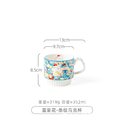 Flower Bunny Ceramic Cups