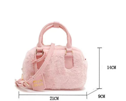 Pink Plush Fashion Handbag