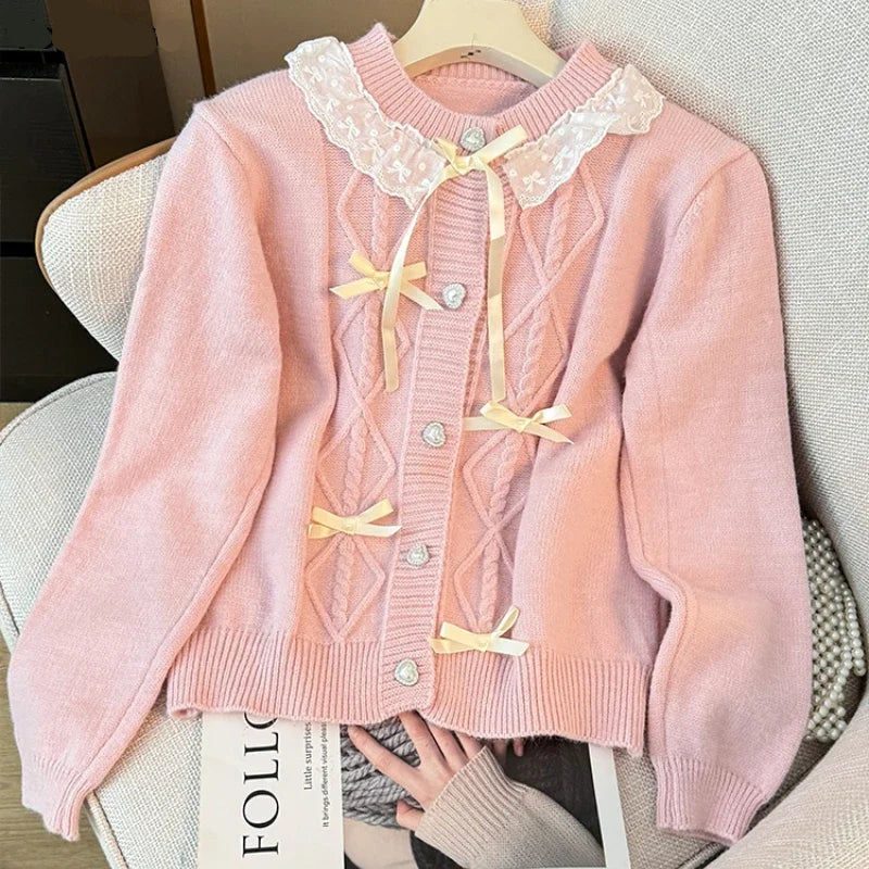 Lace Collar Pastel Cardigans