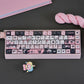this image is displaying the Kawaii Creepy Cuties Keyboard Keycaps from a distance looking at the overall keyboard and the keycap designs.