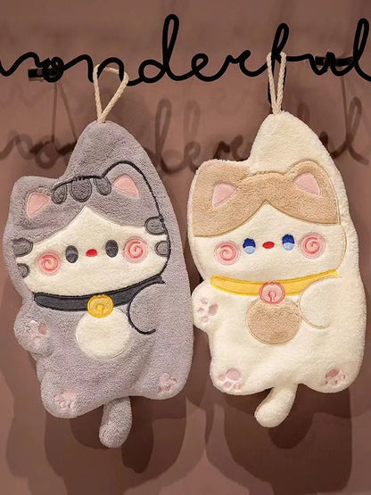 Cute Cat Hand Towels