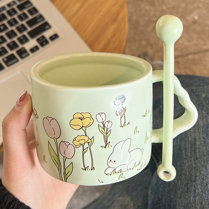 Kawaii Flower Bunny Mug