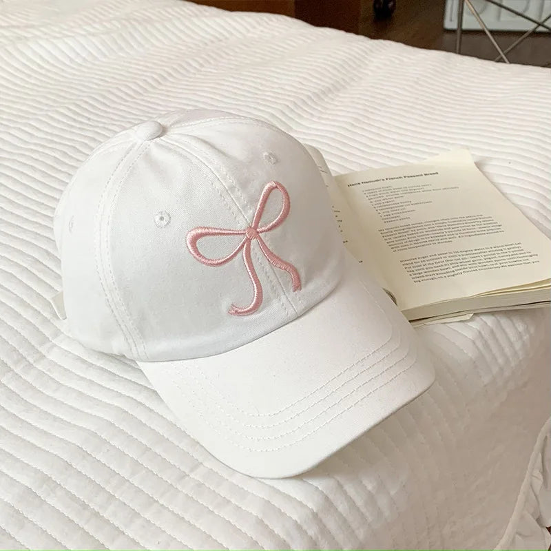 Sweet Bow Embroidery Baseball Hat