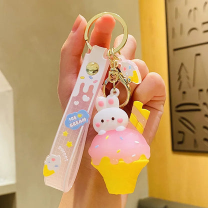 Ice Cream Bunny Key Chains