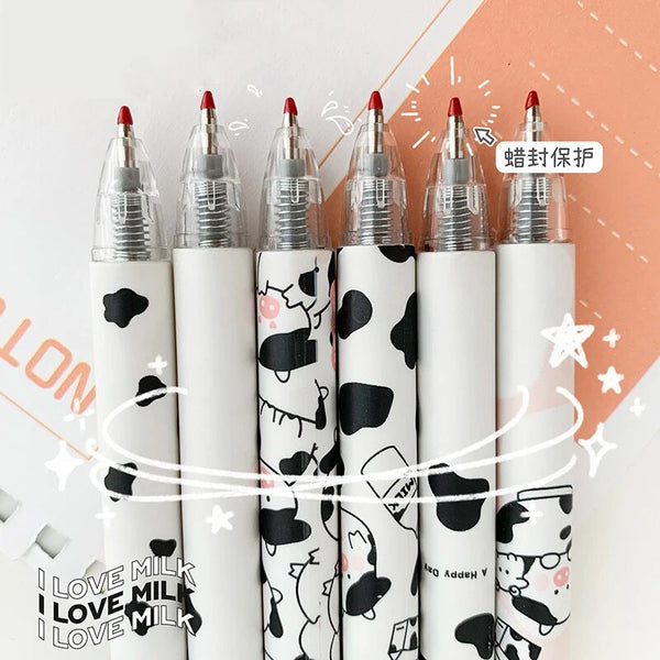 4pcs/lot Colorful milky Cow Print Gel Pen Cute Pens Student Office