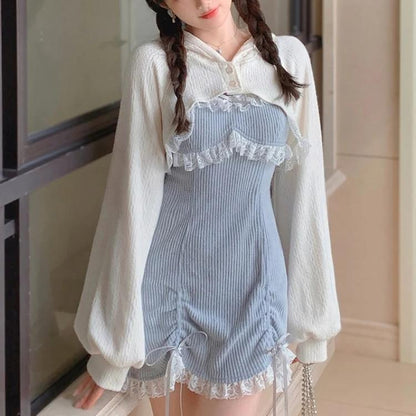 Kawaii Blue Lacey Mini Dress