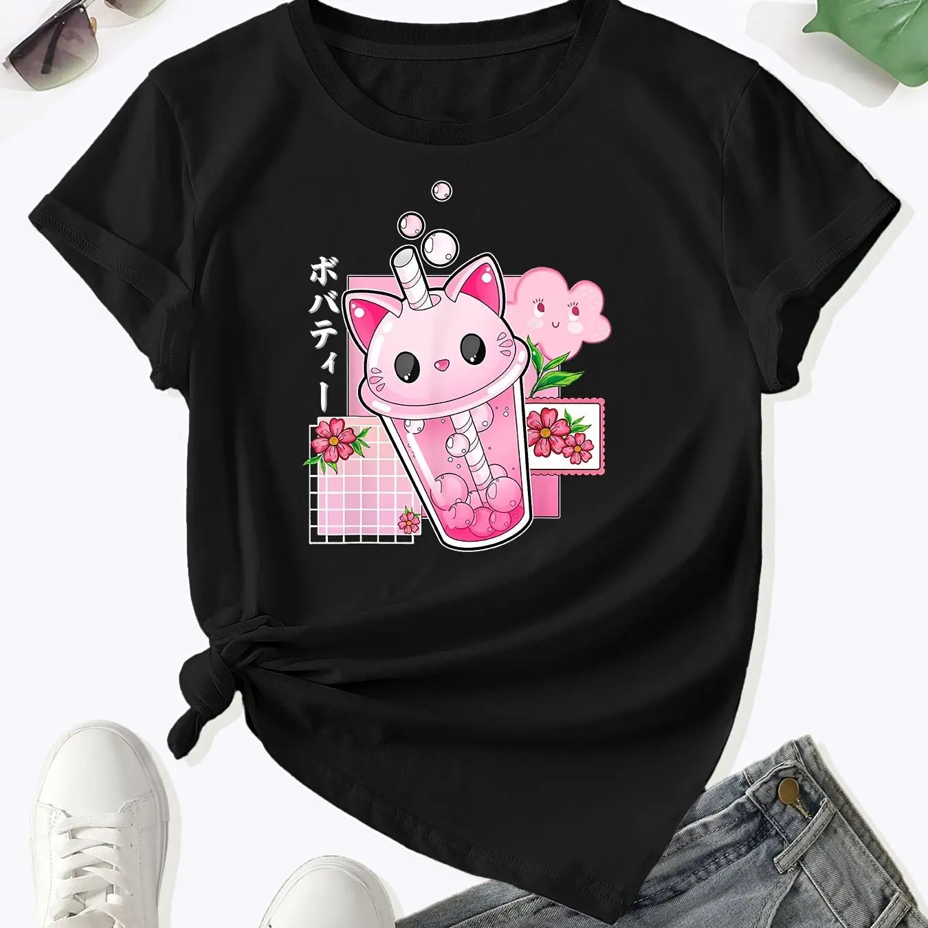 Boba Tea Cat Cup T-Shirt