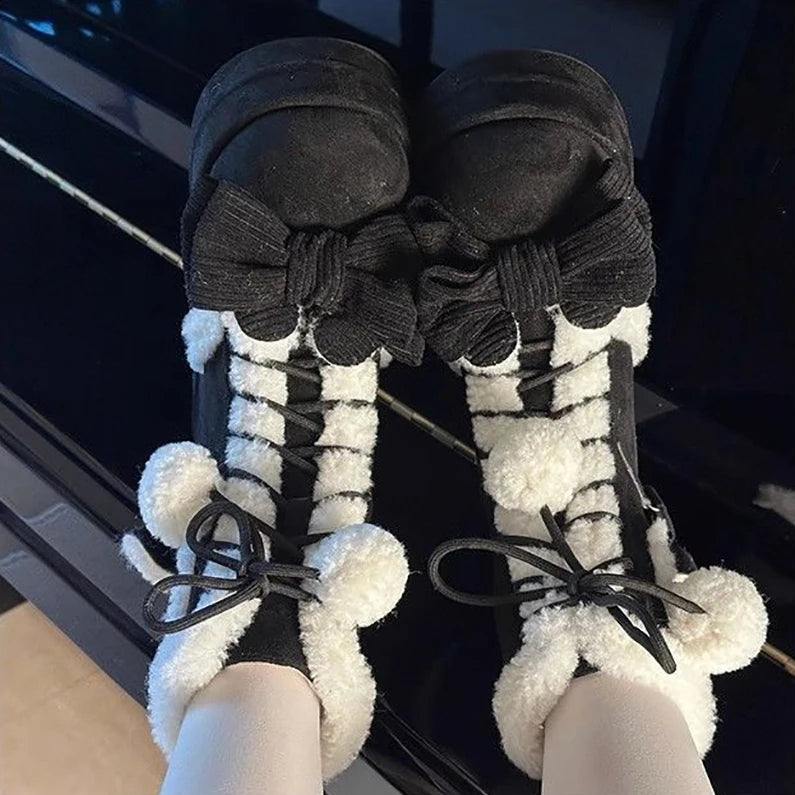 Sweet Lolita Heart Winter Boots