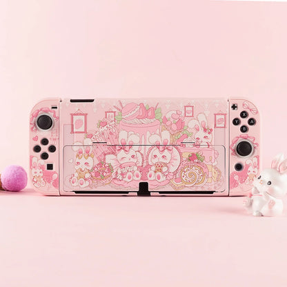 Pink Strawberry Bunny Nintendo Switch Cover