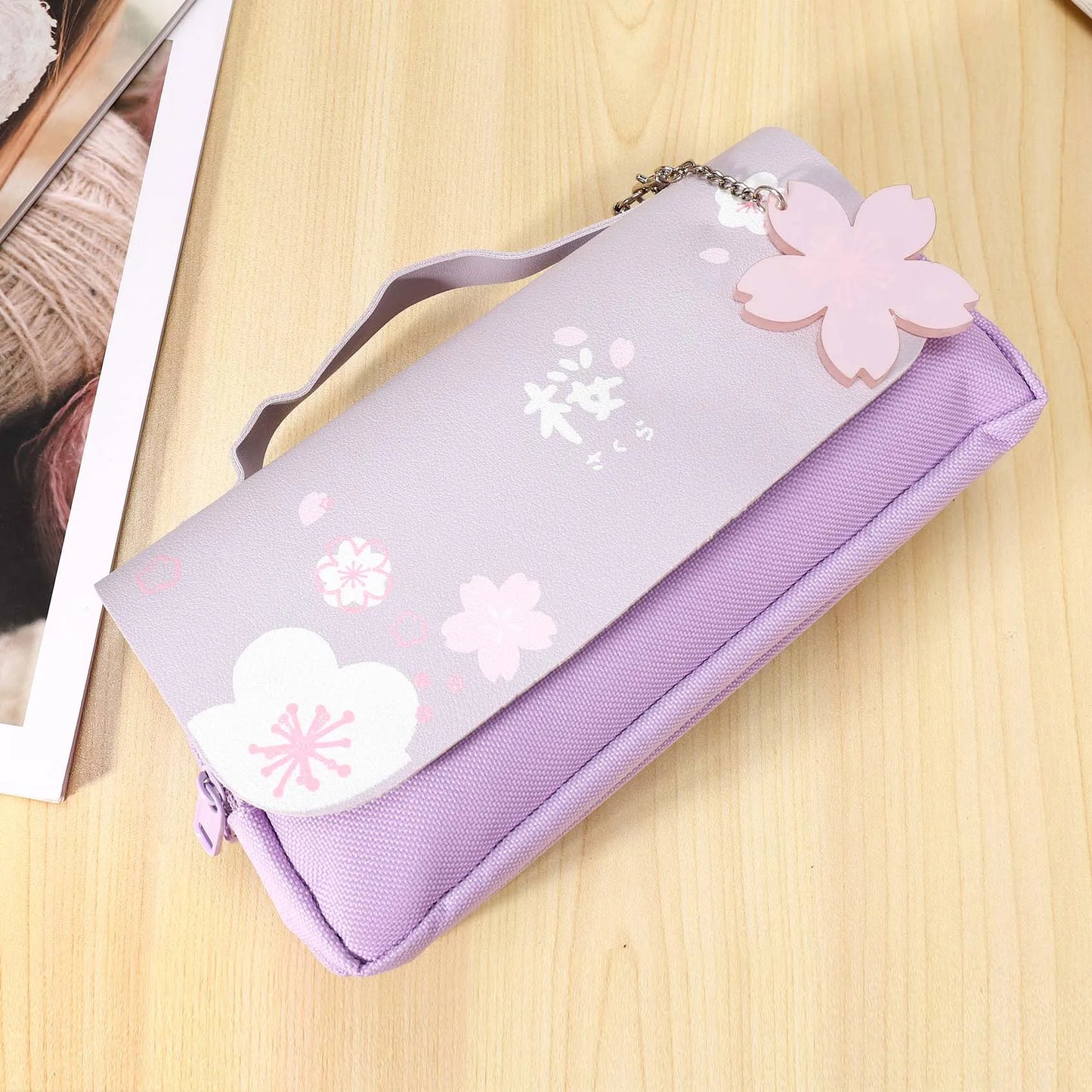 Kawaii Cherry Blossom Pencil Case