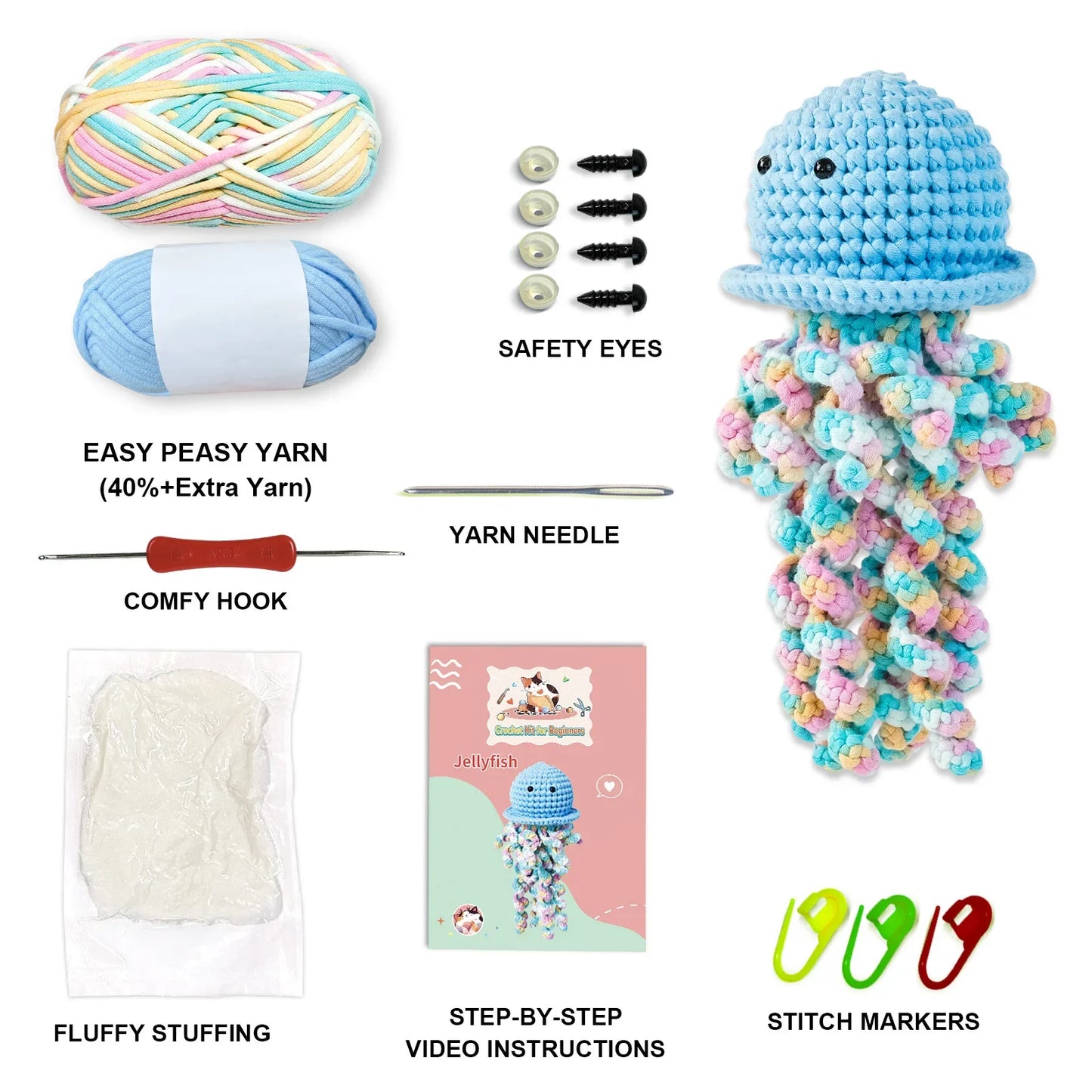 Jellyfish - Kawaii Crochet Kit for Beginners