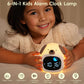 Front view of Kawaii Cute Puppy Night Light Alarm Clock  showing 6 in 1 alarm clock lamp 