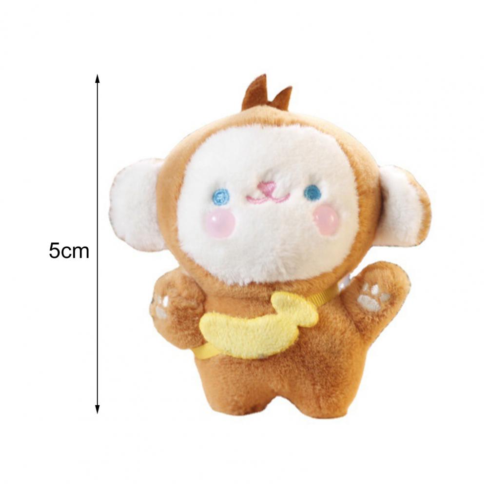 Kawaii Plush Monkey Keychain Dimensions