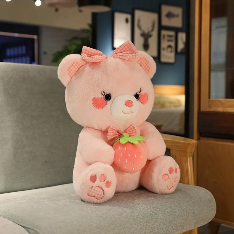 Pink Strawberry Bear Plushies