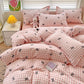 Kawaii pink, white and black bow checkered Gingham Bedding Set. 