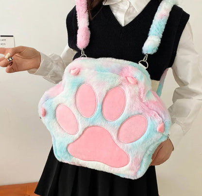 Kawaii Plush Paw Backpack