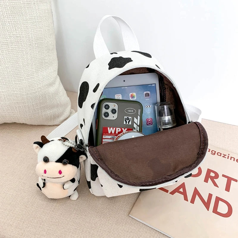 Kawaii Cow Print Mini Backpacks