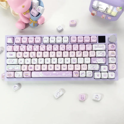 Kawaii Cat Lilac Key Caps