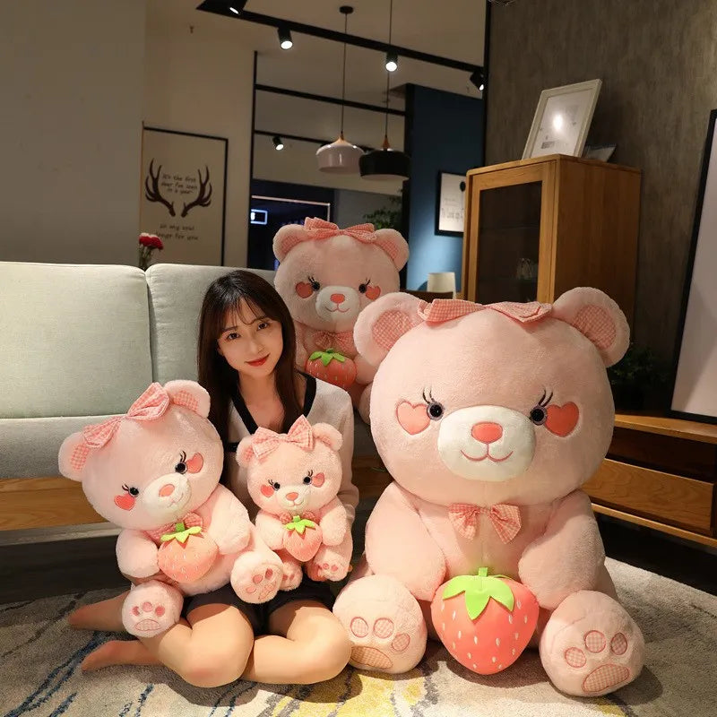 Pink Strawberry Bear Plushies