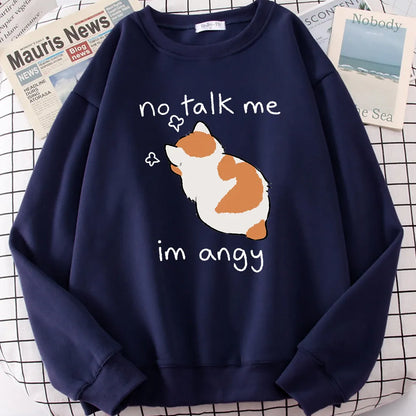 Expressive No Talk Me Angry Cat Sweater Wear Your Catitude Kore Kawaii