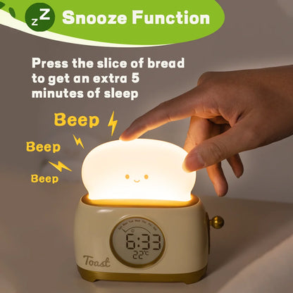 Kawaii Toaster Night Light Alarm Clock