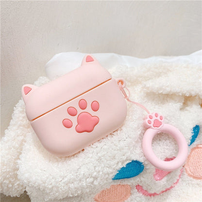 Kawaii Pink Cat Paw Airpods Case