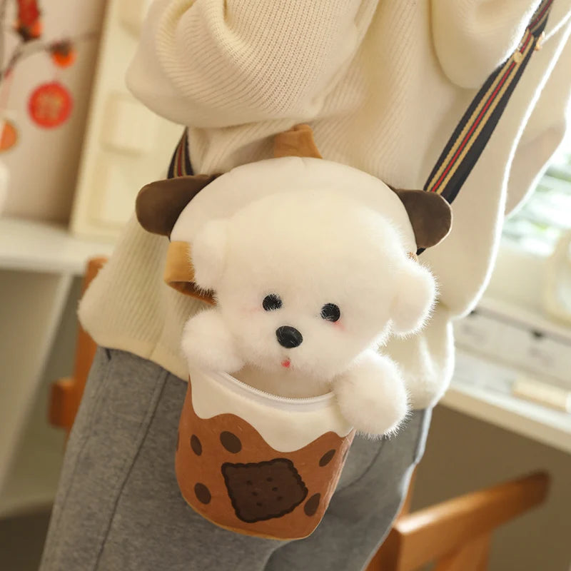 Surprise Puppy Drink Plushie Bag