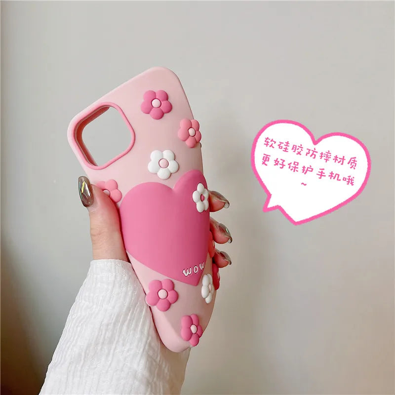 Kawaii Sakura Heart iPhone Case