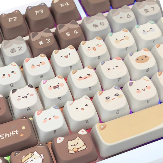 Kawaii Cat Keyboard Keycaps Set
