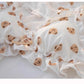 Front View of Kawaii Cute Bear Underwear Set on a bed 