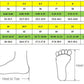 Size Chart of the Kawaii Pink Unicorn Sneakers 