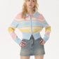 Pastel Rainbow Zip Down Cardigan