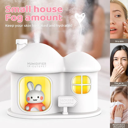 Kawaii Bunny House Humidifier Night Light