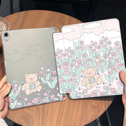 Kawaii Flower Honey Bear iPad Case