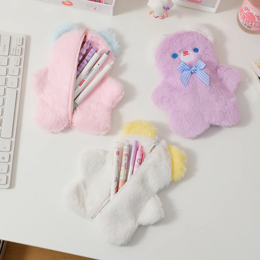 Plush Pastel Bear Pencil Case