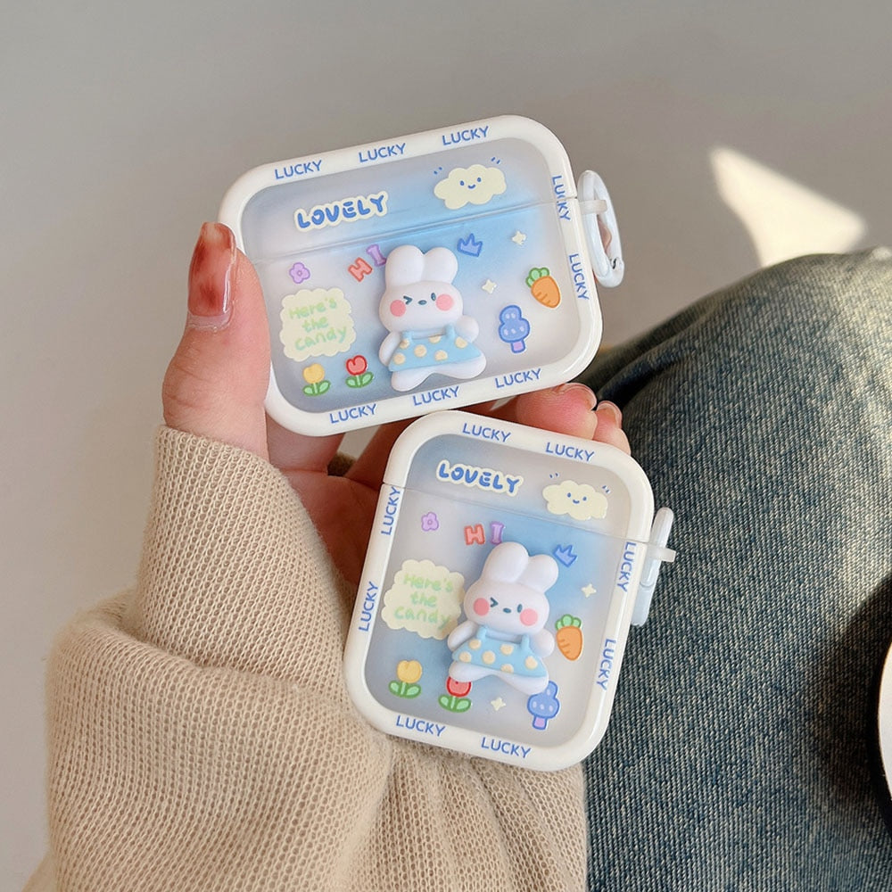 Kawaii Lovely Rabbit Airpods Cases